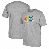 Men's Montreal Canadiens Gray Reebok Rainbow Pride Short Sleeve T-Shirt FengYun,baseball caps,new era cap wholesale,wholesale hats